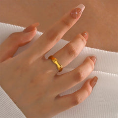 Gold-Tone Minimalist Statement Ring