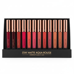 Beauty Genic Stay Matte Aqua Rage Lip Gloss Pack of 12