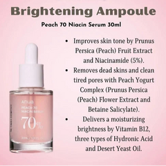 Anua - Peach 70% Niacinamide Serum - 30ml - Made in Korea