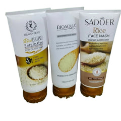 Heaven Dove, Bioaqua & Sadoer Rice Face Wash Trio - 150ml Each