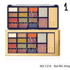 Cvb Studio Palette 12 Eye Shadow 1 Blush 1 Highlight 1 Compact Powder C219