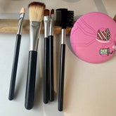 Huda Beauty Brush Set with Mirror - 5 Pcs