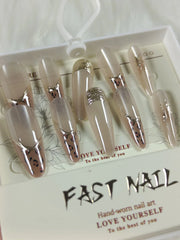 Cat Eye Fake Nails Handmade