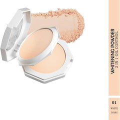 Maliao Whitening Compact Powder | Prime & Fine Makeup Effect | Long-Lasting Oil Control | Smooth Finish | Lightweight Formula | Ideal for All Skin Types