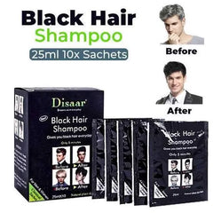Disaar Black Hair Dye Shampoo Sachet – Pack of 10 Pcs