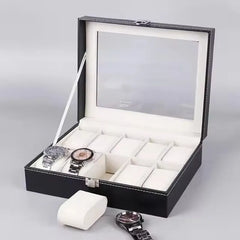 10 Slots Leather Box Watch Holder – Elegant Storage for Your Watch Collection
