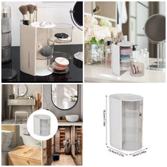 Multifunctional 2-in-1 3-Layer Rotating Cosmetic Storage Box Makeup Organizer