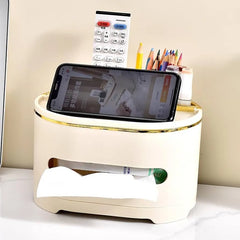 Multifunctional ABS Tissue Box with Storage – Sleek Organizer for Home & Office