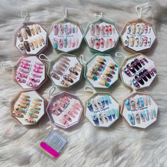 Party Legend Artificial Stick-On Fancy Nails - 12 Different Designs with Nail Tools