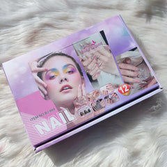 Party Legend Artificial Stick-On Fancy Nails - 12 Different Designs with Nail Tools