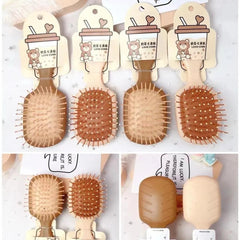 New 1 Pc Wooden Style Bear Hair Brush