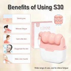2-in-1 W+V Shaped Face Roller & Cool Ice Body Massager