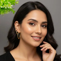 Gold-plated 5 pair hoops combo