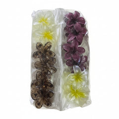 Flower Hair Clips Large - 12 Pieces