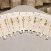 Stainless Steel Pearl Drop Earrings - Each