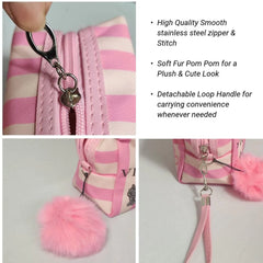 Victoria Secret Makeup Carry Pouch With Bow Keychain - Each