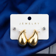 Gold-Plated Chunky Teardrop Earrings