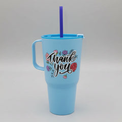 Plastic Printed Dip and Drink Straw Tumblers