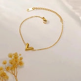 Luxury Design Stainless Steel Letter V Bracelet