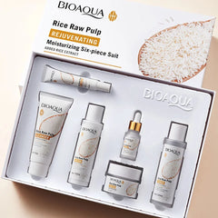 Bioaqua Rice Raw Pulp Rejuvenating & Moisturizing - Six Piece Suit Kit