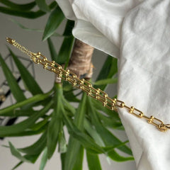 Yellow Gold Hard Wear Medium Link Stainless Bracelet