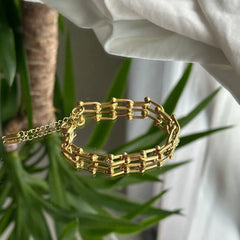 Yellow Gold Hard Wear Medium Link Stainless Bracelet