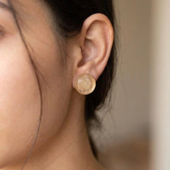 Round Enamel Statement Earrings