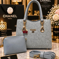 Chanel Embossed Floral Motif Tote Bag