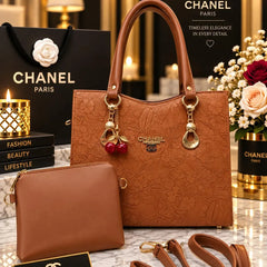 Chanel Embossed Floral Motif Tote Bag