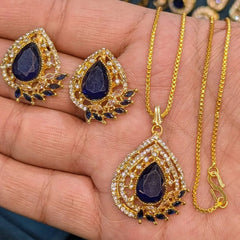 Zircon Locket Set – Locket & Earrings