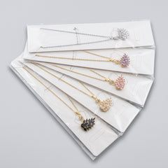 Crystal Pave Swan Pendant Chain Necklace