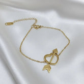 Romantic Arrow Heart Stainless Steel Bracele
