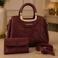 Jing & Pin Marbled Pattern Handbag Set