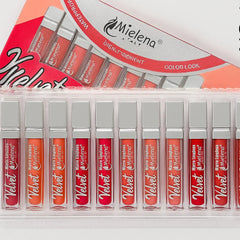 Mielena Velvet Matte Lipgloss - 12 Pcs Set