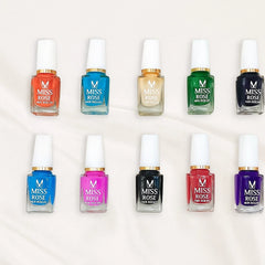 Miss Rose Permanent Nail Polish – Pack of 12
