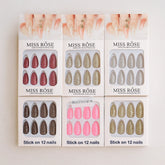 Stylish Miss Rose Stick-On Glitter Nails