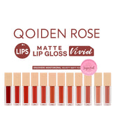 Qoiden Rose Matte Lipgloss - 12 Pcs Set