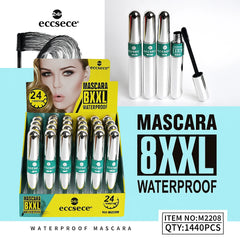 Eccsece 8XXL Waterproof Black Mascara – Extra Volume & Long Wear