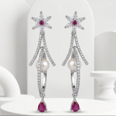elegant silver-toned chandelier earrings