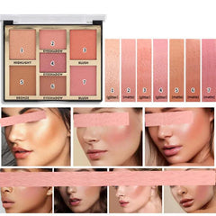 Miss Rose Blush, Highlight, Eyeshadow Palette - 7 Colors