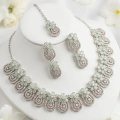 Floral Cubic Zirconia Jewelry Set