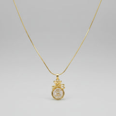 Elegant Gold & Crystal Ball Mala Necklace