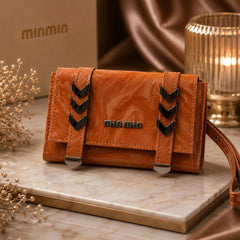 MinMala Glossy Marble Pattern Wristlet Clutch