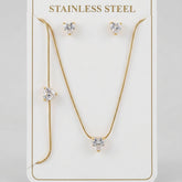 Gold Heart Crystal Jewelry Set
