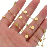 Stainless Steel Round Pendant Permanent Bracelet - 5m
