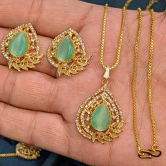 Zircon Locket Set – Locket & Earrings