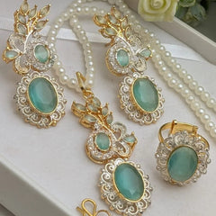 Zircon Combo Party Set – High Quality Oval Shape Jewellery
