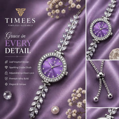 Timeless Elegance Leaf-Inspired Quartz Bracelet Watch