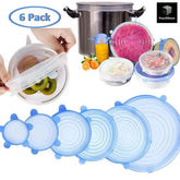 Silicone Lids Reusable Airtight Food Wrap - 6 Piece
