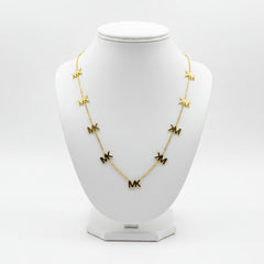 stainless steel MK Logo Station Necklace - Each